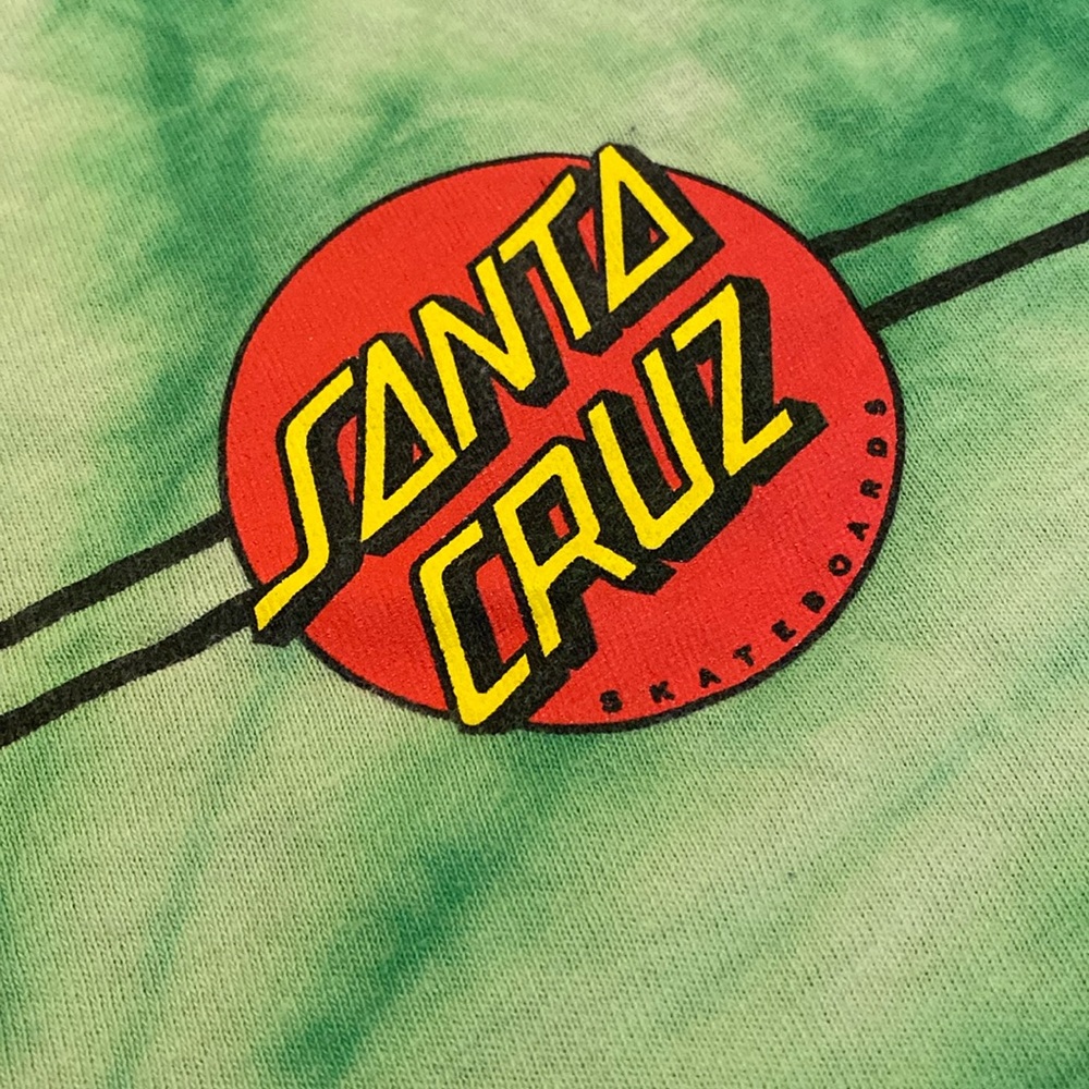 Tie Dye Green classic logo Santa Cruz skateboards Men’s size Small Tank Top